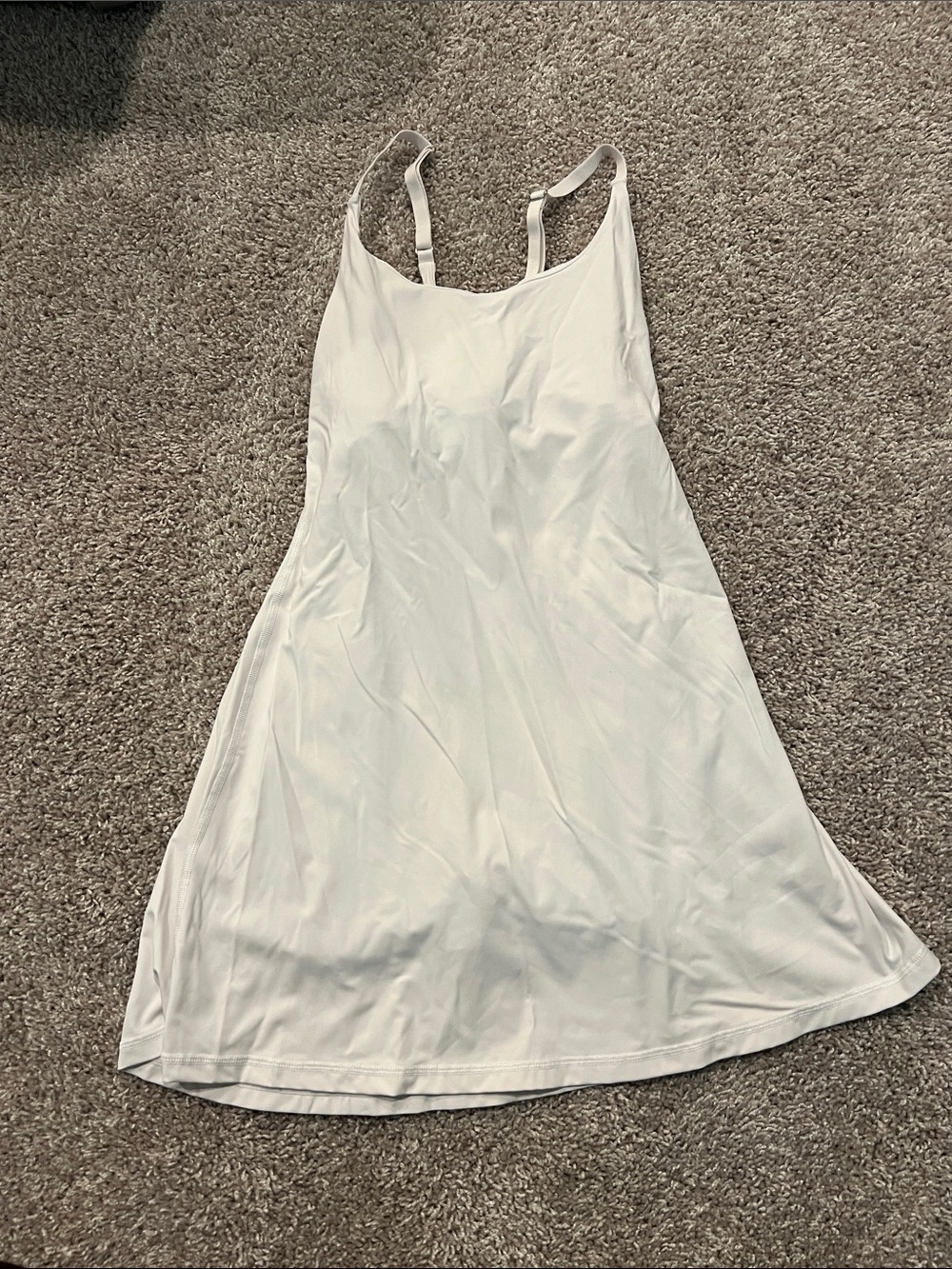 Classic White Exercise Dress with Adjustable Straps